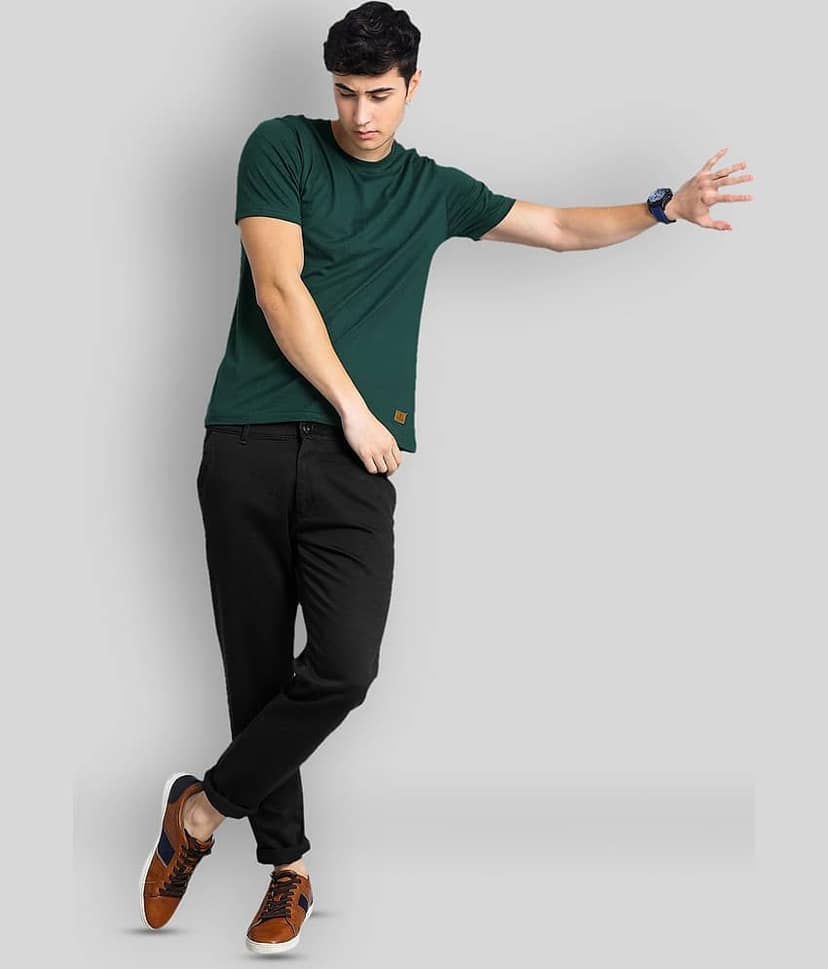 Paul Street Pack of 1 Cotton Blend Slim Fit Men's T-Shirt ( Olive Green ) view 5