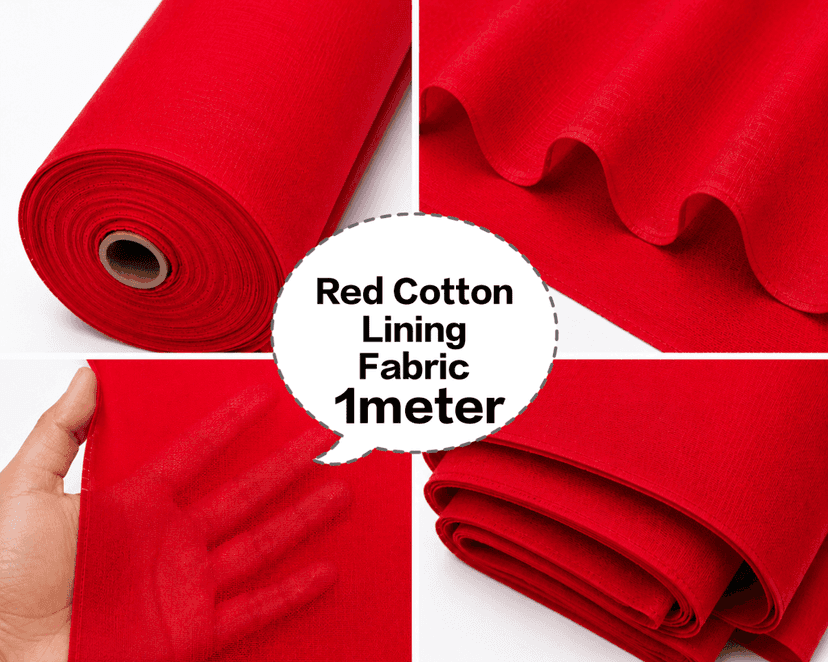 Red Cotton Lining Fabric (Chhota Panna), Red Cotton Lining Fibre (Chhota Panna), Red Lining Cloth (Chhota Panna), Soft Red Cotton Lining (Chhota Panna), Red Garment Lining Fabric (Chhota Panna) view 2