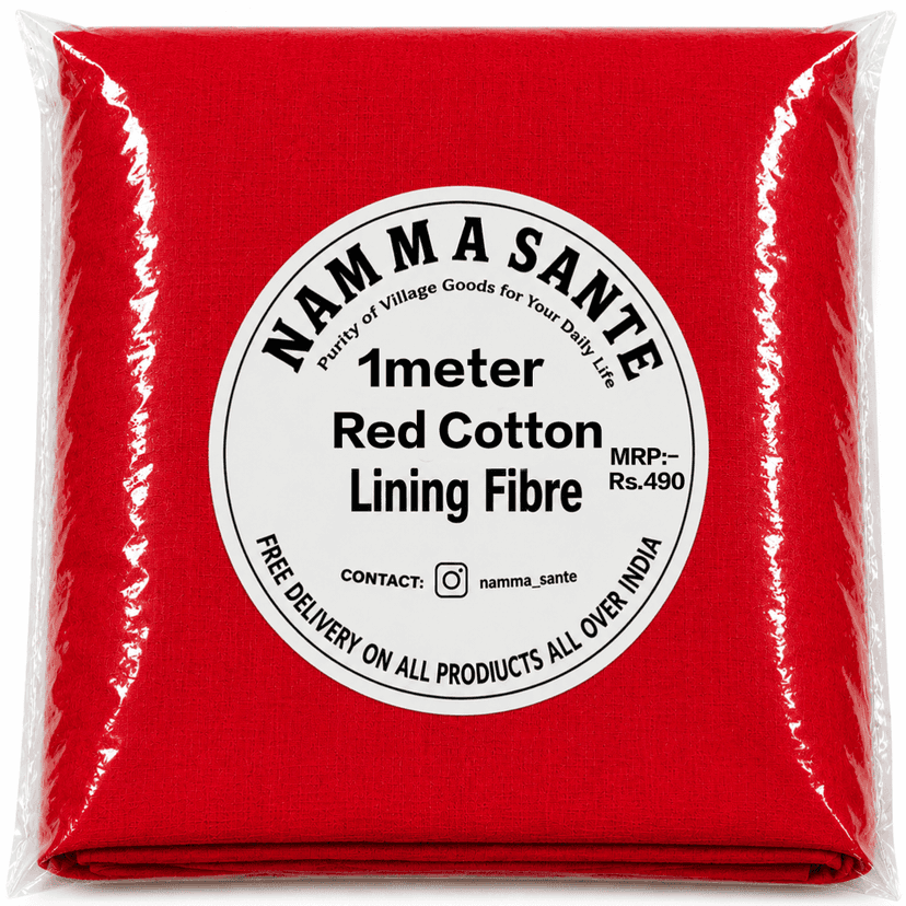 Red Cotton Lining Fabric (Chhota Panna), Red Cotton Lining Fibre (Chhota Panna), Red Lining Cloth (Chhota Panna), Soft Red Cotton Lining (Chhota Panna), Red Garment Lining Fabric (Chhota Panna) view 3