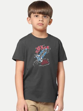 Boys Black T-shirt with Space world Print
