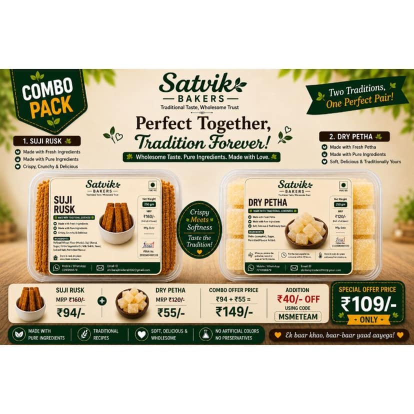 Suji Rusk and Dry Petha Combo - 500 gm
