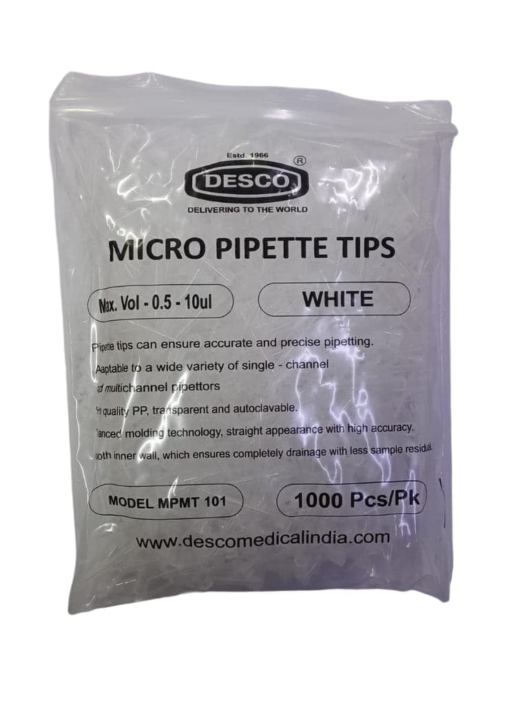 DESCO Micro Pipette Tip White (0.5-10 ul) Pack of 1000