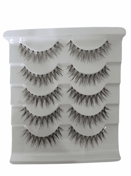 B.O.B.I Reusable Waterproof 12mm Synthetic Hair Natural Fluffy Wispy Long CC Volume Eyelashes - 5 Pair view 3