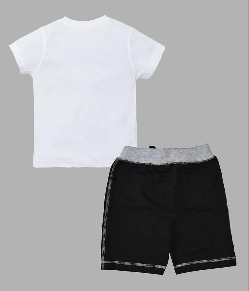 ETCHED DESIGN Pack of 1 Boys Cotton T-Shirt & Shorts Set ( Multicolor ) view 3