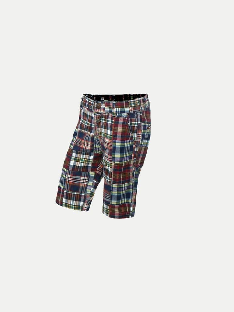 Teen Boys Red Patchwork Shorts view 2