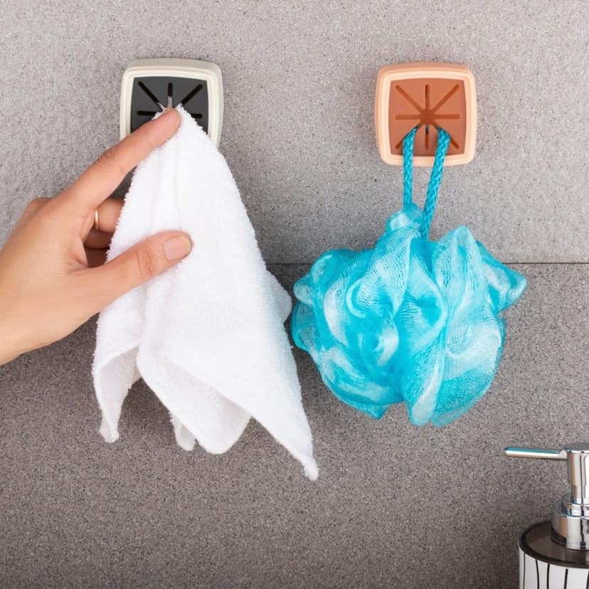 4 Pc Towel Holder – Easy Wall Mount for Bathroom & Kitchen Towel Hanging. view 8