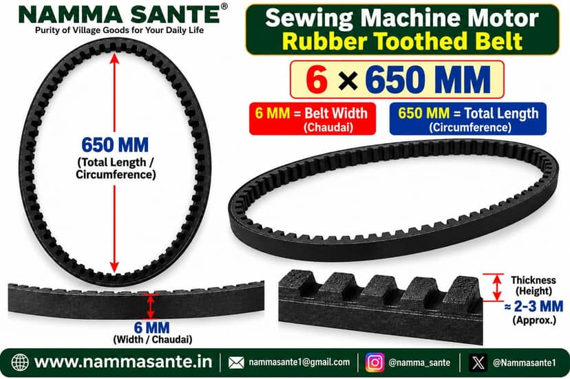 6×650mm Sewing Machine Motor Rubber Toothed Belt view 3