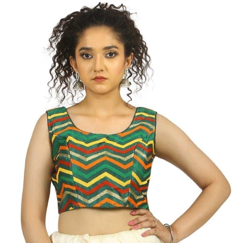 TheHangr Dark Green Zig-Zag Blouse - 36 view 2