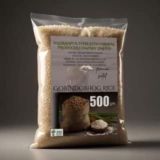 Traditional Aromatic Gobindobhog Rice - 500 gm - One plastic pack