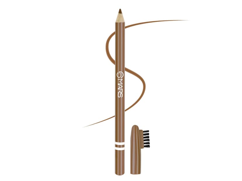 MARS Eyebrow Pencil With Spoolie, Long Lasting & Smudge Proof, High Pigmented Eyebrow Pencil 1.2 gm - Natural Brown
