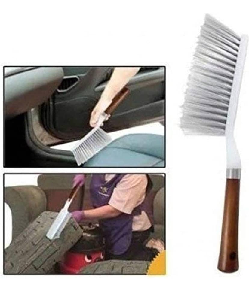 INGENS Combo of Car and Carpet Cleaning Brush and Microfiber Cleaning Cloths,40x40cms 250GSM Highly Absorbent, Lint and Streak Free,Wash Cloth for Car, Window(Pack of 5 Cloth and 1 Brush)… view 2
