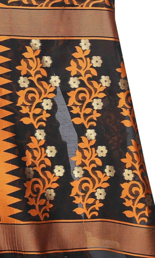 Silk Zone Women's Jamdani Cotton Blend Woven Saree with Blouse Piece view 3