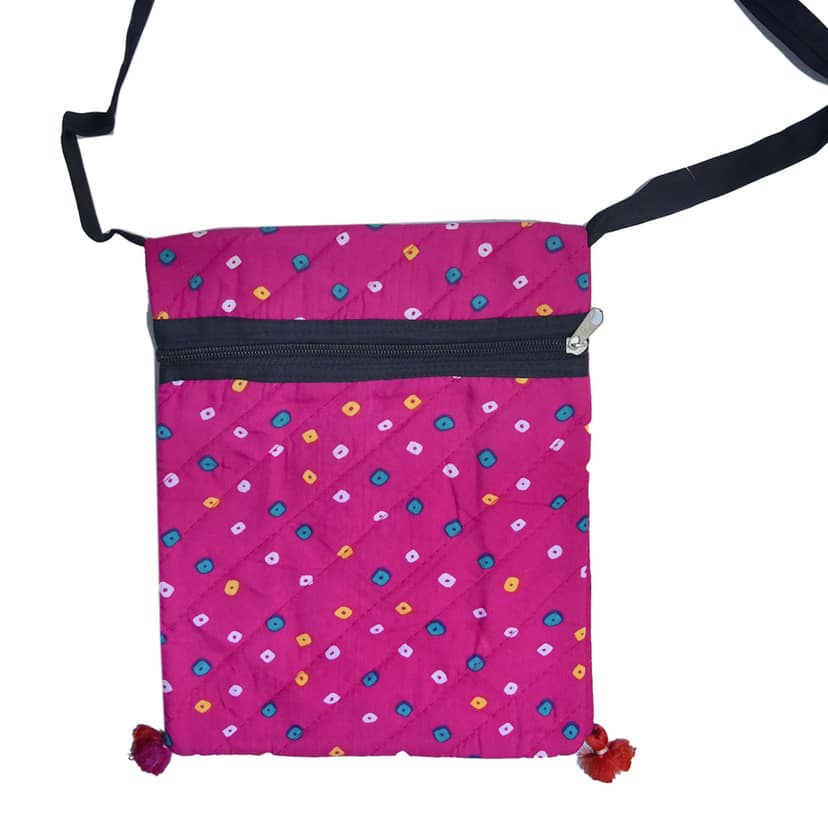 Tribes India Cotton & Sponge Pink Purse view 3