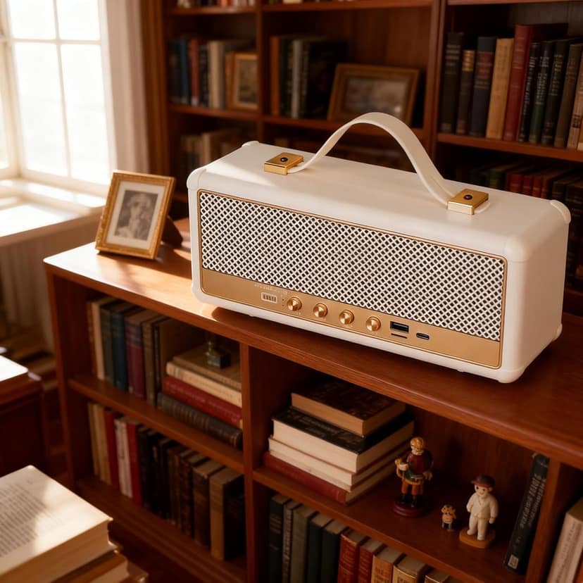 StockWell III M30 Bluetooth Speaker, Portable Retro Design, 16W, Black/White, Built-in 1500mAh Battery (White) view 6