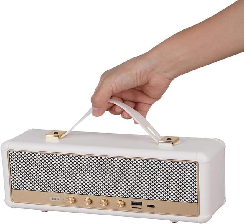 StockWell III M30 Bluetooth Speaker, Portable Retro Design, 16W, Black/White, Built-in 1500mAh Battery (White) view 8
