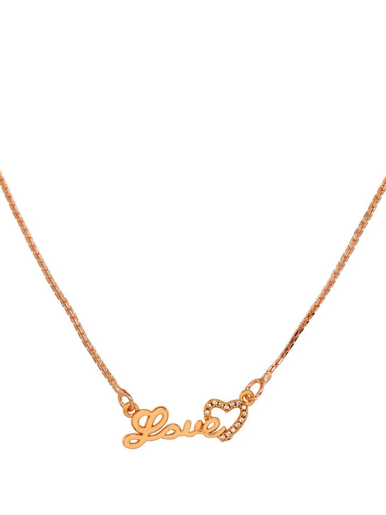 Matt Rose Gold Toned Love Minimal Chain Necklace view 7