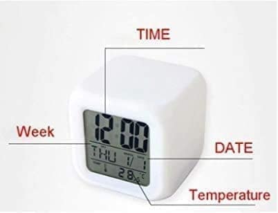Plastic Smart Automatic 7 Colour Changing LED Digital Alarm Clock with Date, Time -Multicolor view 3