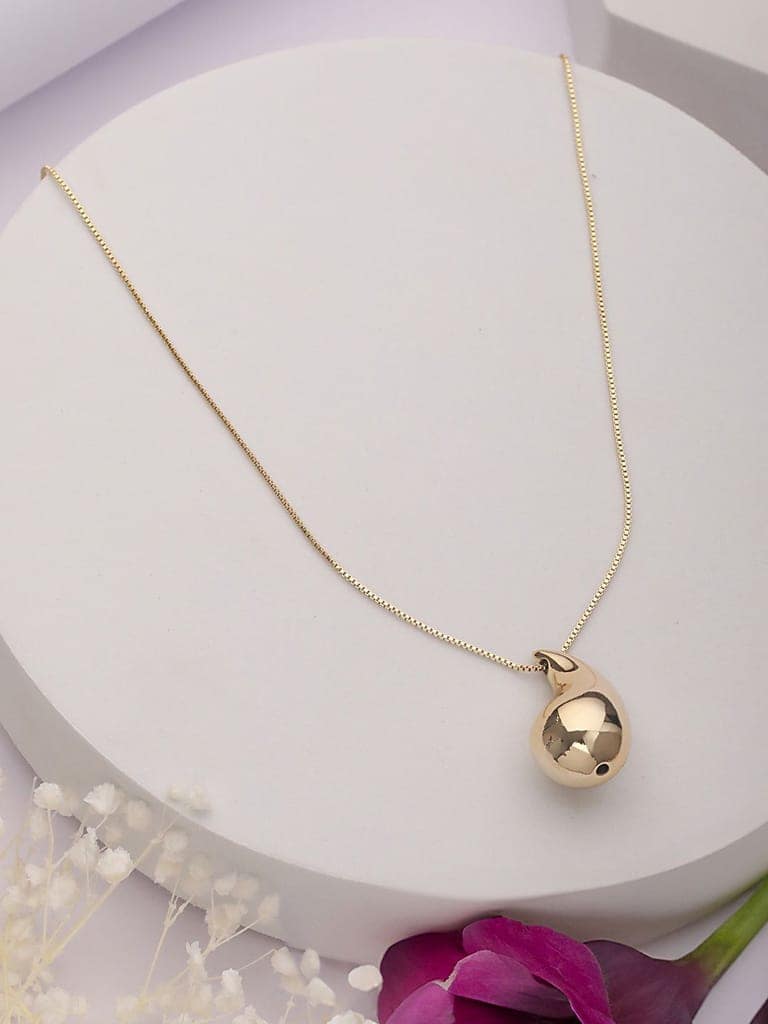 Anti-Tarnish Gold Plated Droplet Of Joy Locket Chain Necklace view 2