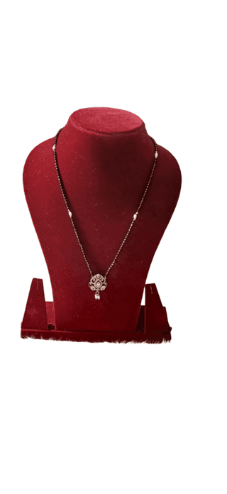 Black Beads Mangalsutra with Golden Pendant