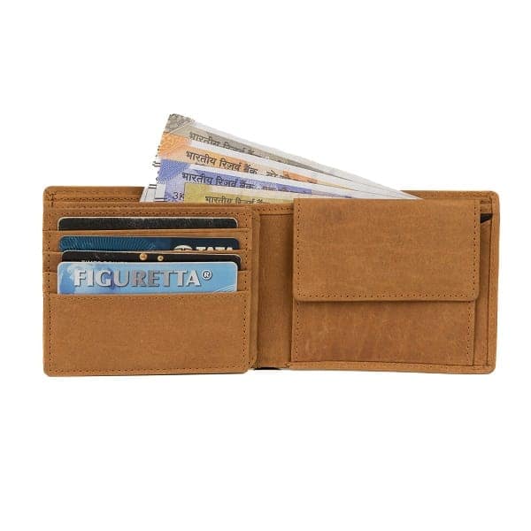 Brown Leather Bifold Wallet for Men with RFID Blocking Technology view 3
