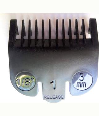 WAHL, ASBAH, AlanTruman, HNK, Ikonic, WAHL No.1 Attachment Comb/Cutting Guide/Clipper Comb for WAHL Clippers Black 3mm (1/8")