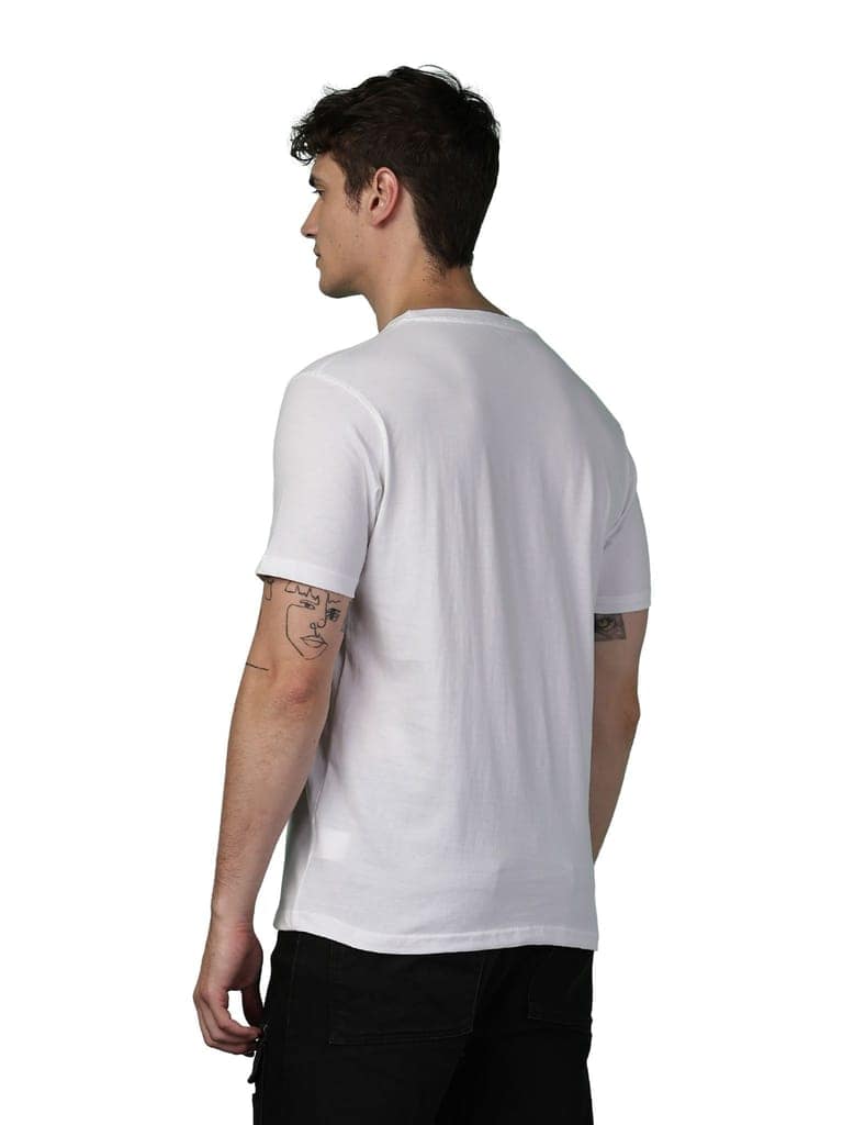 Cotton White Graphics T-Shirt view 4