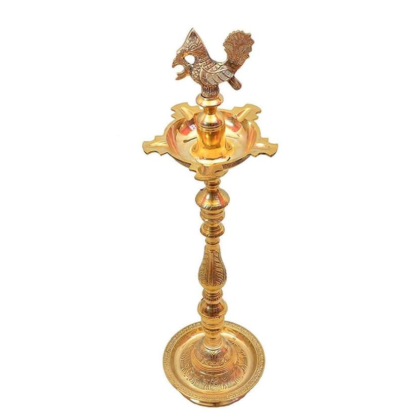 Brass Table Decor Mahabharat Oil Lamp Deepak - Classic Brass Deepak for Home Temple, Height : 66.5 Inch (FMAS686 K) view 3