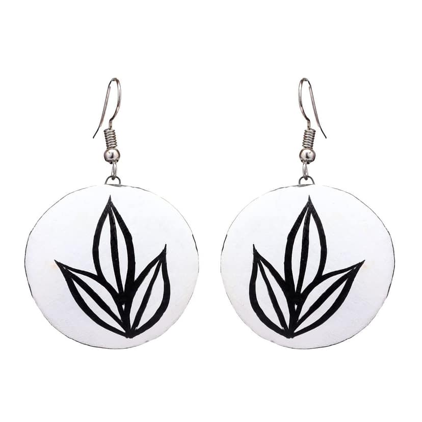 Le bijouxistic EKAM EK madhubani inspired necklace set with earrinsg for women in black and white view 4