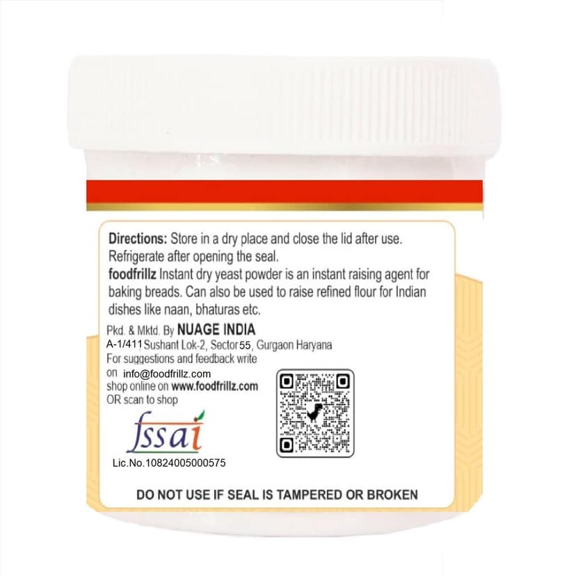 foodfrillz Instant Active Dry Yeast Powder, Perfect for Bread, Pizza and More Rapid Rise Dry Yeast for Baking Purpose Instant Khameer Powder for Bread, Pizza Making & Baking - 40g view 3