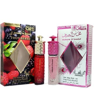 MANASIK TOOT BERRY & MAHSEM AL SOUDAF Concentrated Attar Roll On 6ml . ( COMBO SET )