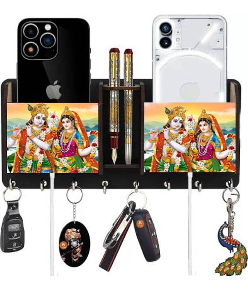 Arpita Crafts Multicolour Wood Key Holder - Pack of 1