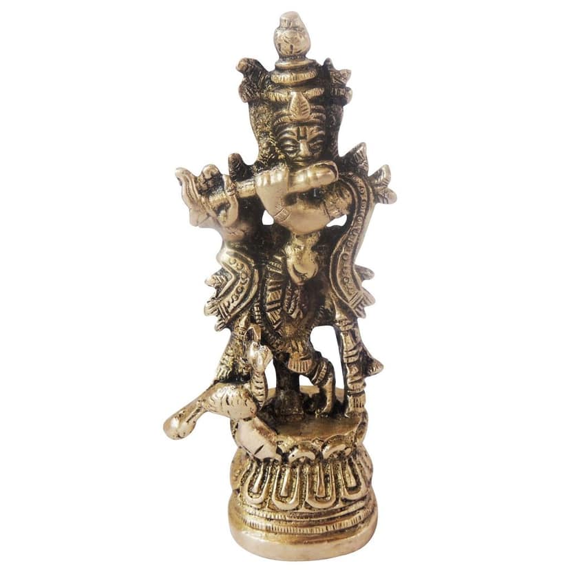 Brass Showpiece Krishna God Idol Statue (BSMAS1136 C) view 2