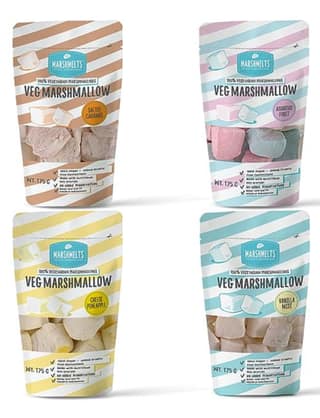 Marshmelts 4 Exciting Flavors - Vanilla Mist, Assorted Fruit, Salted Caramel, Cheese Pineapple, 175 gm - Pack of 4