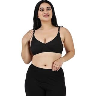 Black Women T-Shirt Non Padded Half Coverage Bra