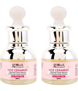 Globus Naturals Rice Ceramide Revival Face Serum, For Korean Glass Skin, 30 ml (Pack of 2)