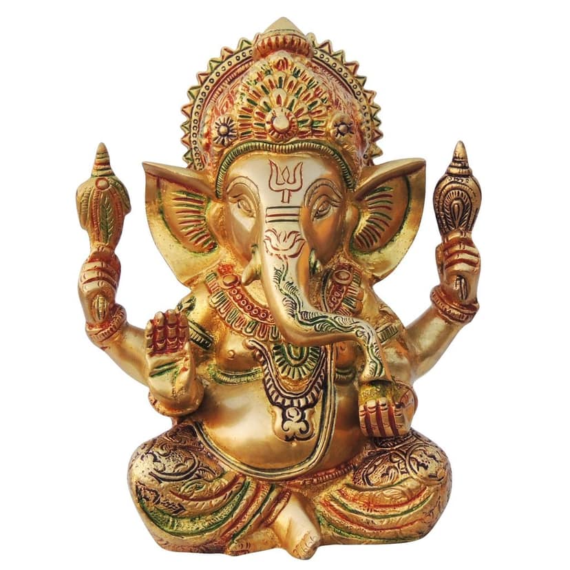 Brass Showpiece Ganesh Ji Statue (BSMAS668 Y) view 2
