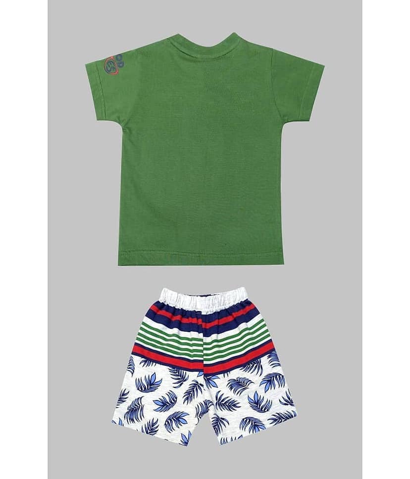 Kideon Pack of 1 Baby Boys 100% Cotton T-Shirt & Shorts ( Red ) view 2