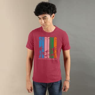 Ftx Men Printed Roundneck Cotton Rich Half Sleeve Tshirt