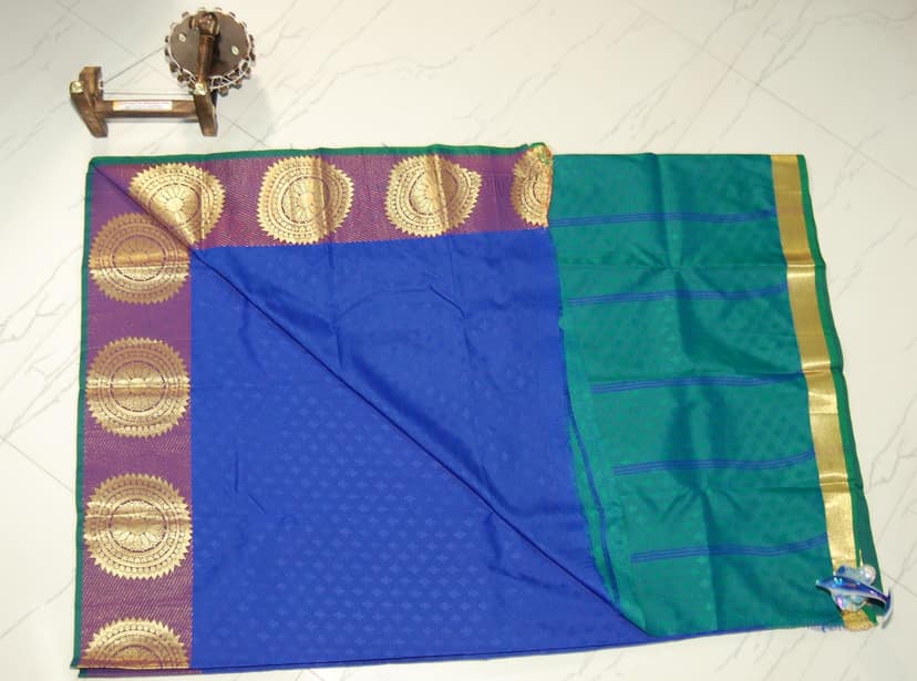 Semi Silk Cotton Saree With blouse view 2