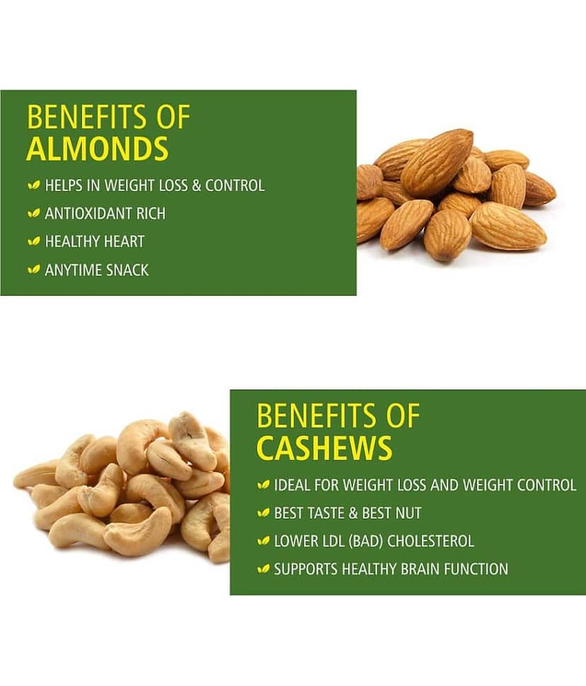Everyday Four Dry Fruits Californian Almonds 200g + Cashew Nuts (Kaju) 200g | Combo Pack | view 2