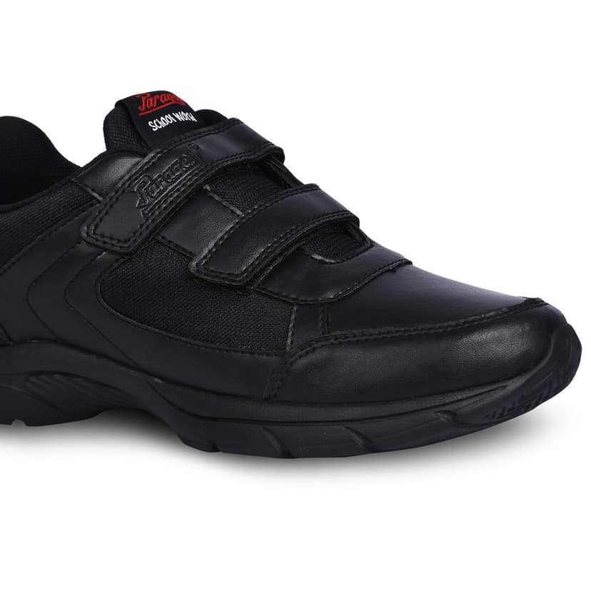 Paragon Ultra Comfortable, Lightweight and Durable Boy's Black School Shoes for Everyday Use | Black Uniform Shoes with Velcro Closure and Breathable Outer Fabric view 4