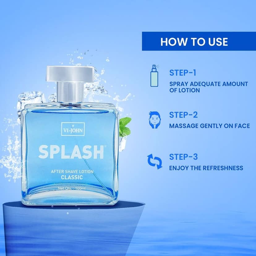VI-JOHN Classic After Shave Lotion Splash With Menthol - 100ML view 2