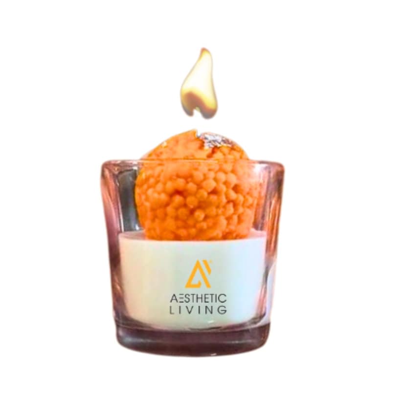 Festive Motichoor Laddoo Soywax Candle (Jasmine)- 75 G Scent Jasmine