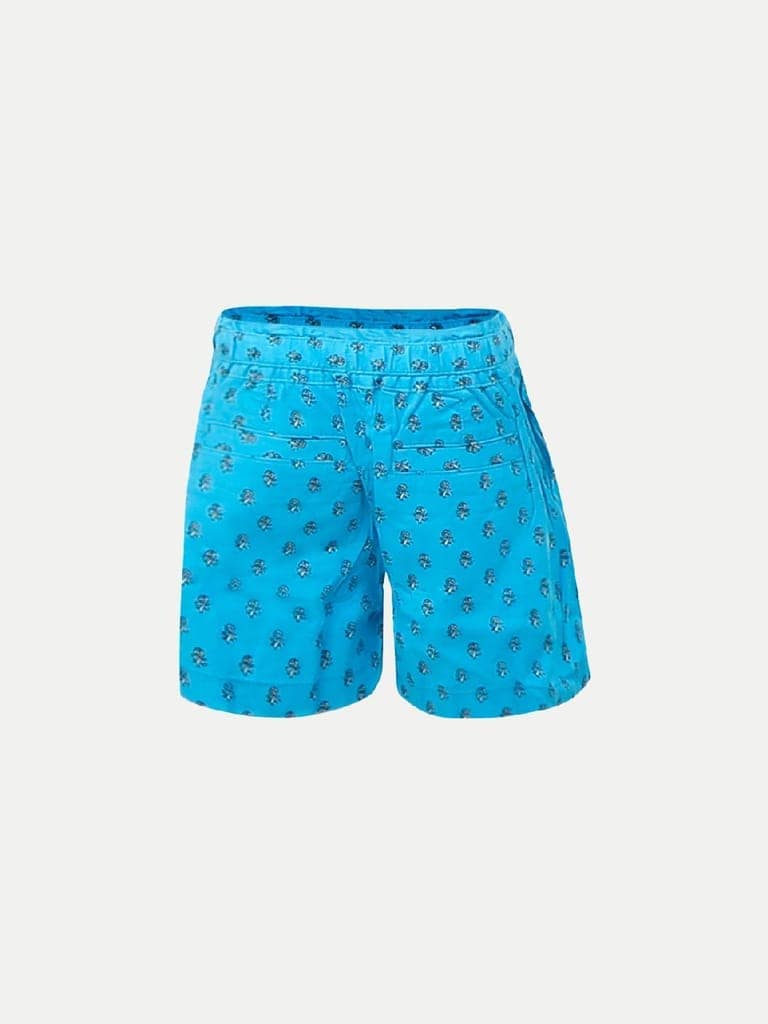 Teen Girls Aqua All Over Print shorts view 4