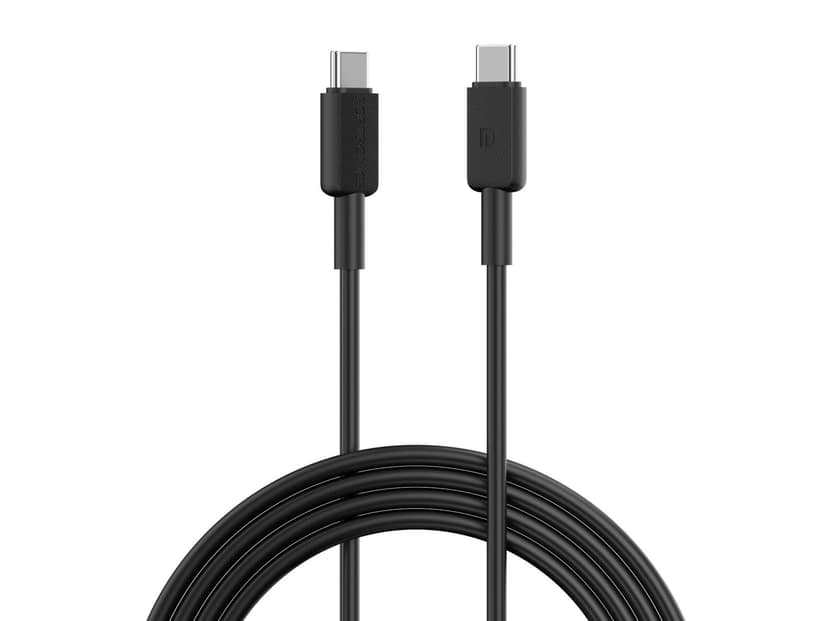 Portronics Konnect Link C Square 100W Type C to Type C Fast Charging PD Cable with 480Mbps Data Sync for Laptop, Smartphones, iPhone 15 series, MacBook and Other Type C devices,1M Length - Black