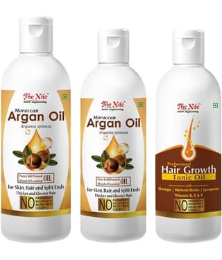 The Nile Argan Oil 200 ML + 100 Ml (300 Ml) + Hair Tonic 100 ML 400 mL Pack of 3