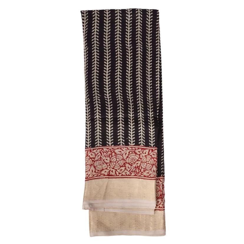 HANDLOOM CRAPE SILK SAREE WITH BLOUSE (SKU - 1SR102280621 SAREE- 195) view 5