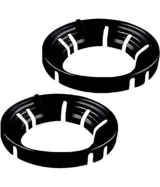 RAMDEV ENTERPRISE Gas Saver Burner Stand Gas Burner Cover Gas Saver Jali Home Gas Stove Fire & Windproof Energy Saving Stand Gas Stove Stand Protector Max Gas Saviour Silver Open (PACK OF 2)(BLACK).