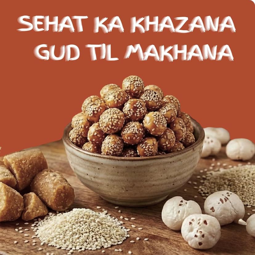 FIDVOJO Premium Gud Til Makhana - Caramelized Jaggery & Sesame�Coated Makhana | Non-Fried & Gluten-Free | Guilt-Free | Healthy Superfood Snack | Rich Calcium & Protein | Perfect for Fasting - 100g Jar view 6