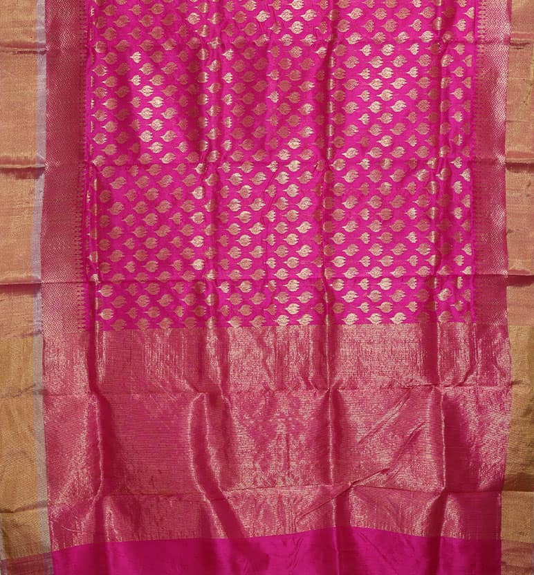 Handloom Chanderi Pattu Silk Saree view 2